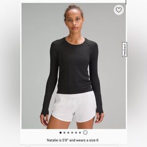 Lululemon swiftly long-sleeve (black, size 4, waist length)